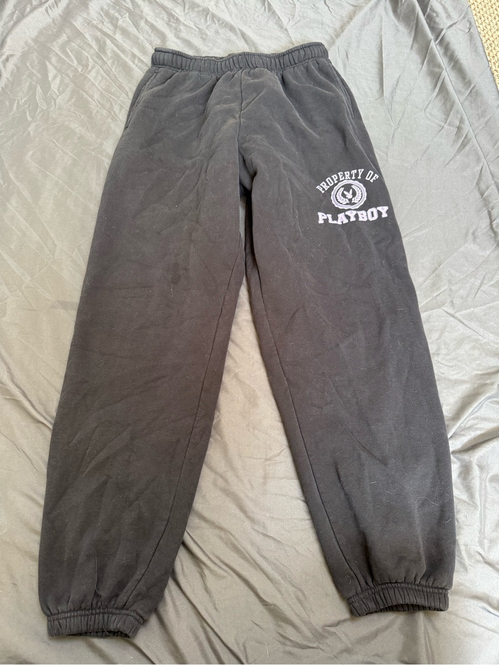 PLAYBOY Black Sweat Joggers with purple Logo